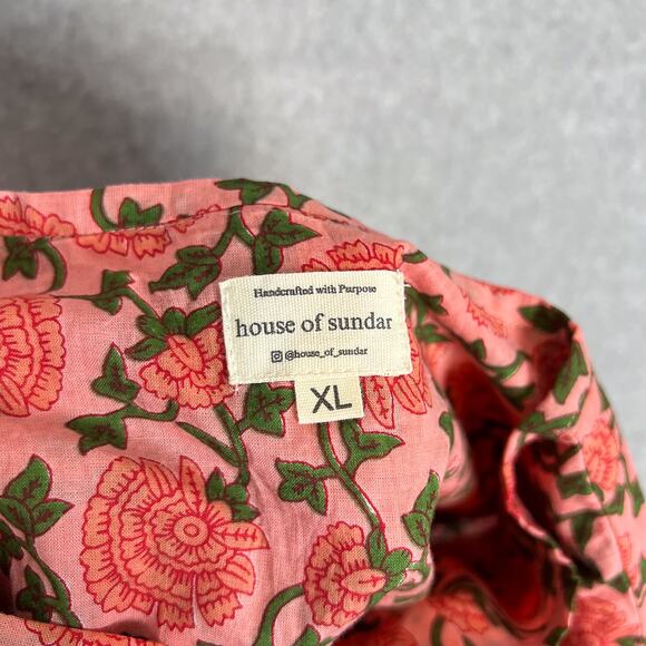 House Of Sundar Saffron Sun Maya Half Sleeve Midi Dress Size XL - Picture 10 of 11